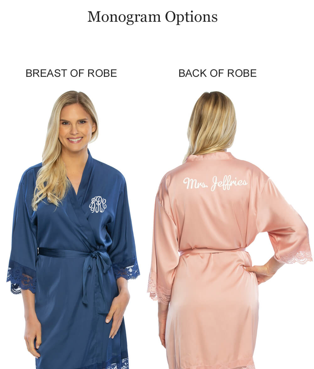 Personalized Embroidered Silky Satin Robe
